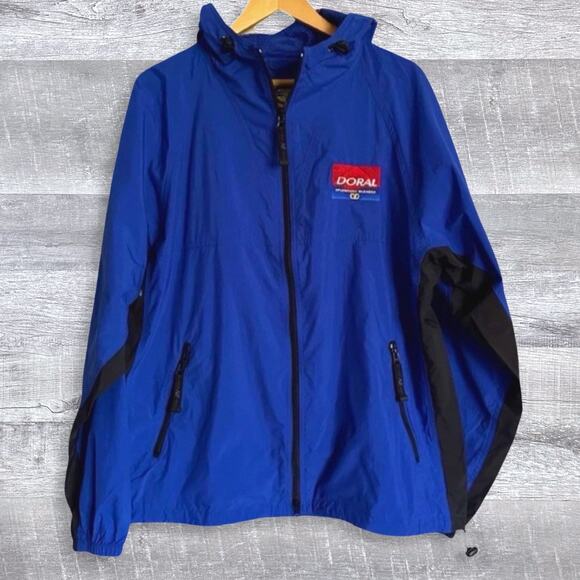 Vintage 90s Doral Branded Windbreaker Jacket NEW Med Packable Advertising Promo - Picture 1 of 9